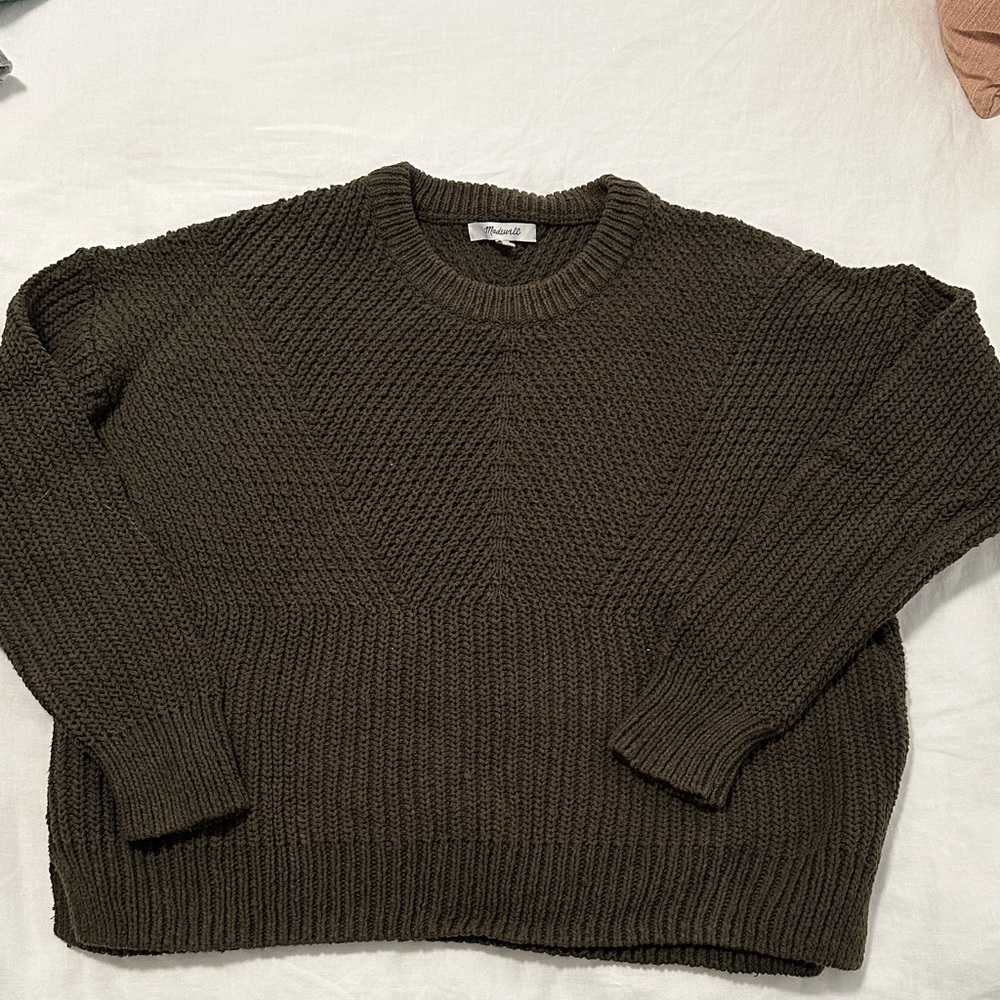 Madewell Dark Green Crew Neck Sweater
